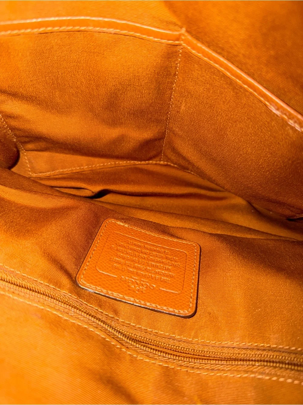 Coach Tan Pebbled Leather Tote with Gold Hardware - Picture 3 of 8